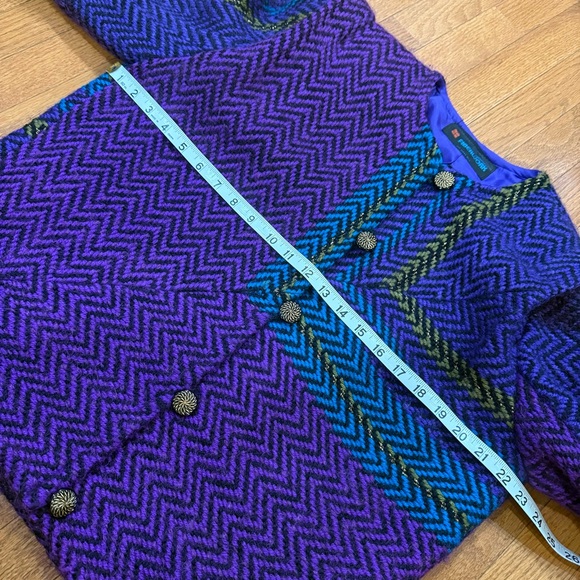 Vintage Fiberworks Handwoven Mohair Jacket Blazer Women’s Large XL Purple Blue - Picture 6 of 8